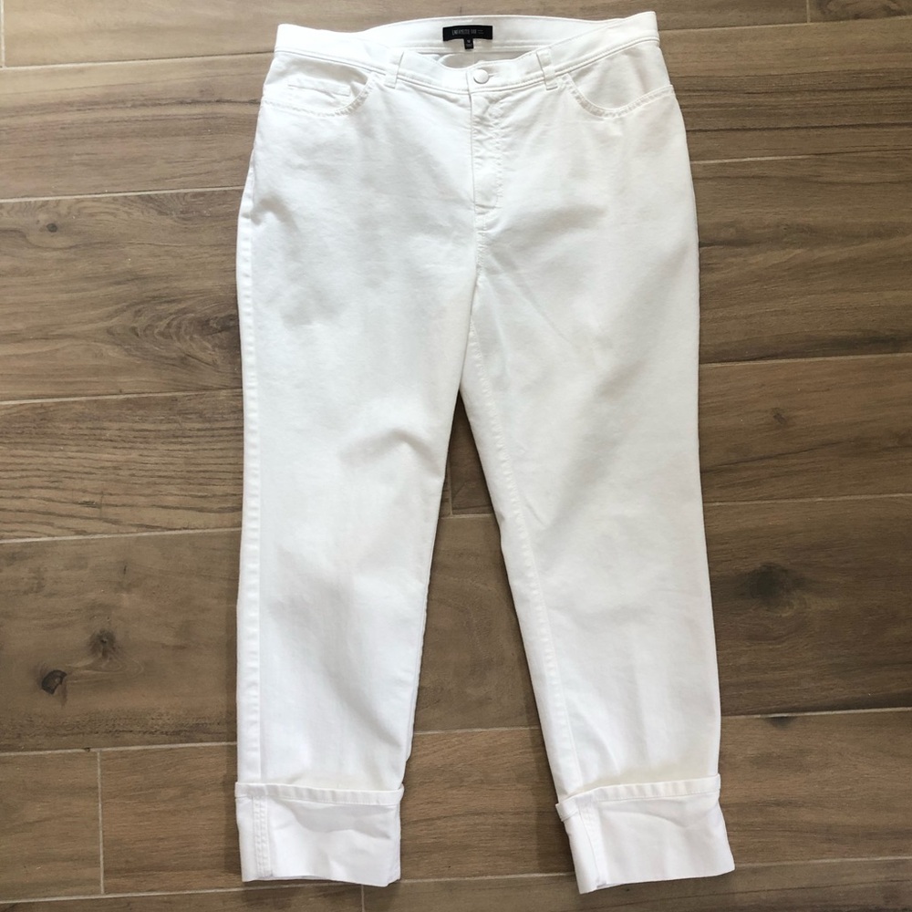 Lafayette 148 White Cuffed Jeans Size 12